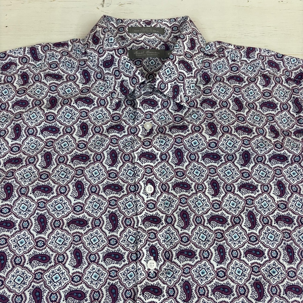 Daniel Cremieux Shirt Mens XL Multicolor Paisley 100% Cotton Button-Up